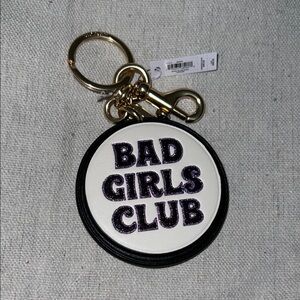 Coach Black and White Purple Glitter Key  Bag Charm NWT Disney Villains Collab